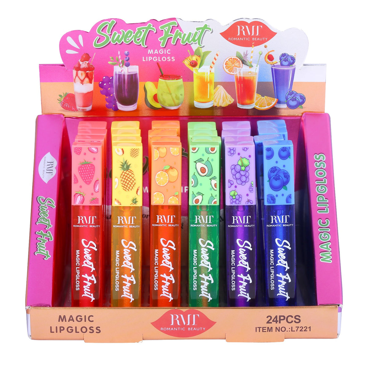 ROMANTIC BEAUTY- SWEET FRUIT- MAGIC LIPGLOSS- 24PCS