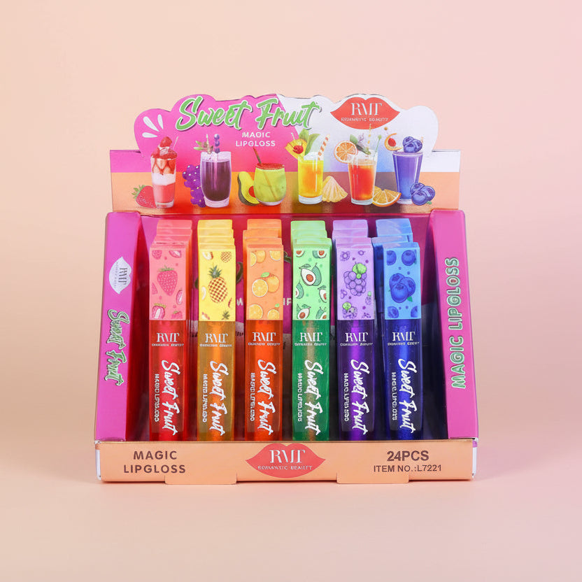 ROMANTIC BEAUTY- SWEET FRUIT- MAGIC LIPGLOSS- DISPLAY(24PCS)