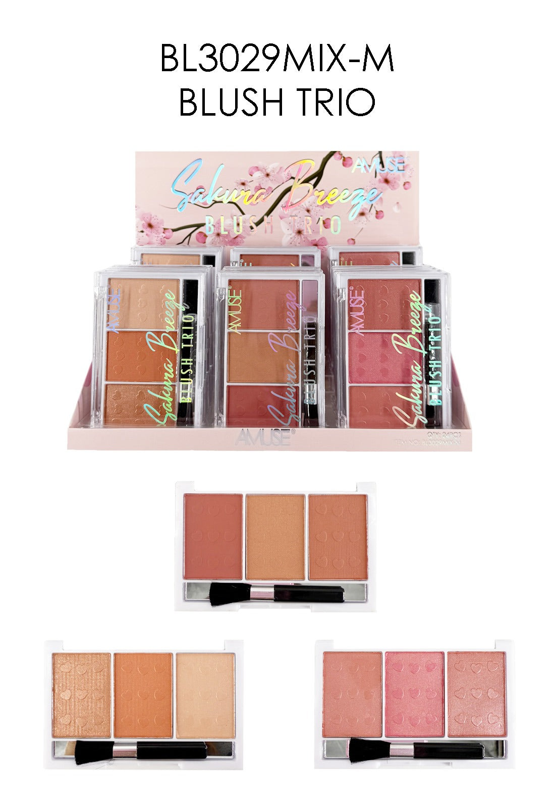 AMUSE- SAKURA BREEZE- BLUSH TRIO- 24PCS