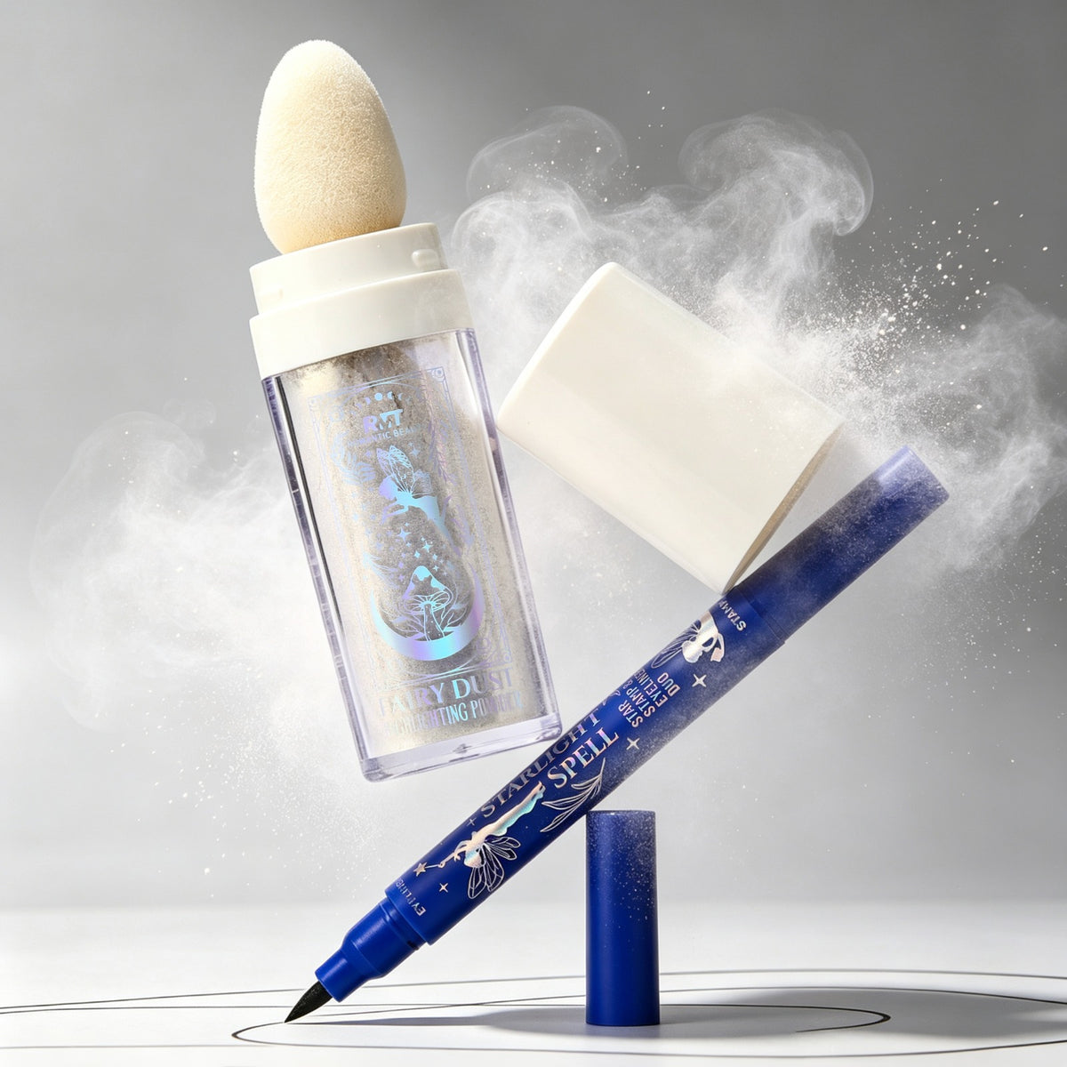 ROMANTIC BEAUTY - STARRY NIGHT STAR STAMP & EYELINER DUO WITH HIGHLIGHTING POWDER - (1PC)