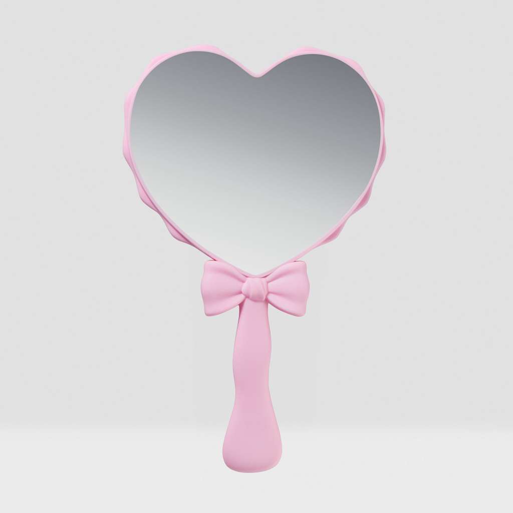 BEAUTY CREATIONS- HEART SHAPE W/ BOW- HANDHELD MIRROR- 1PC