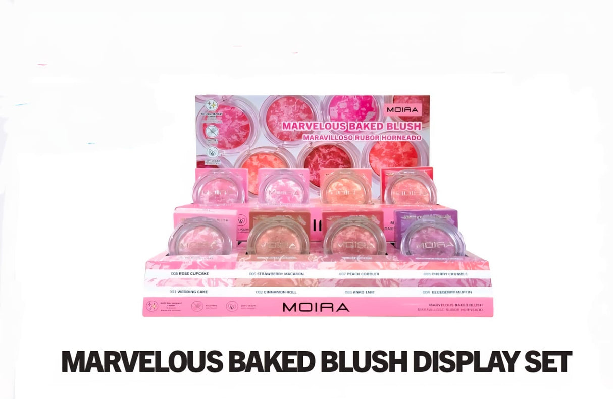 MOIRA- MARVELOUS BAKED BLUSH (8TONES)- FULL DISPLAY