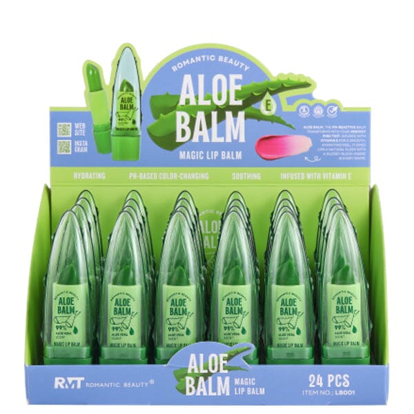 ROMANTIC BEAUTY - ALOE VERA 99% MAGIC LIPSTICK - DISPLAY 24 PCS