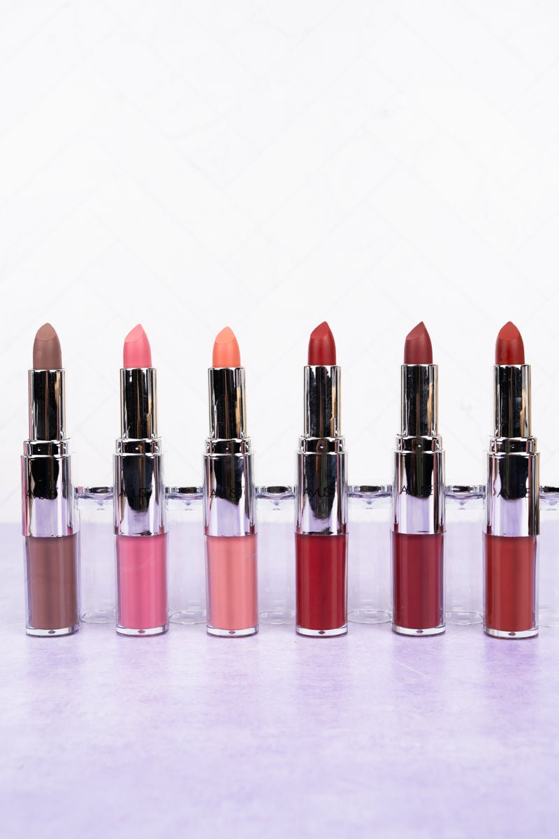 AMUSE - MATTE LIPSTICK & LIQUID LIPSTICK - 6 COLORS - DISPLAY 24PC