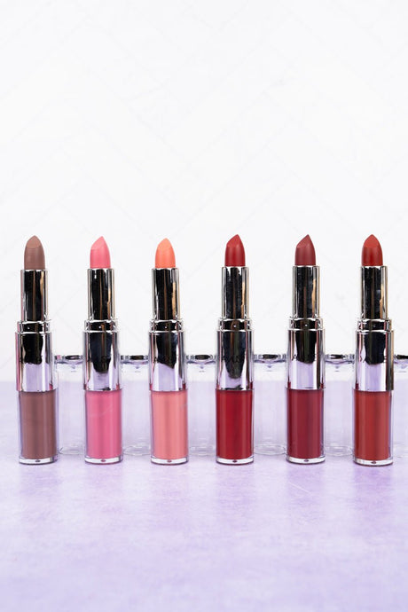 AMUSE - MATTE LIPSTICK & LIQUID LIPSTICK - 6 COLORS - DISPLAY 24PC