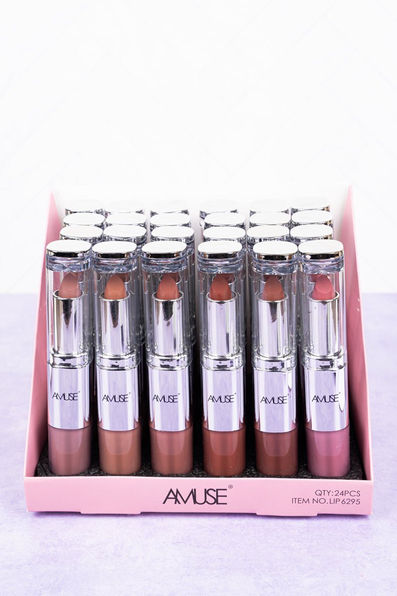 AMUSE - MATTE LIPSTICK & LIQUID LIPSTICK - 6 COLORS - DISPLAY 24PC