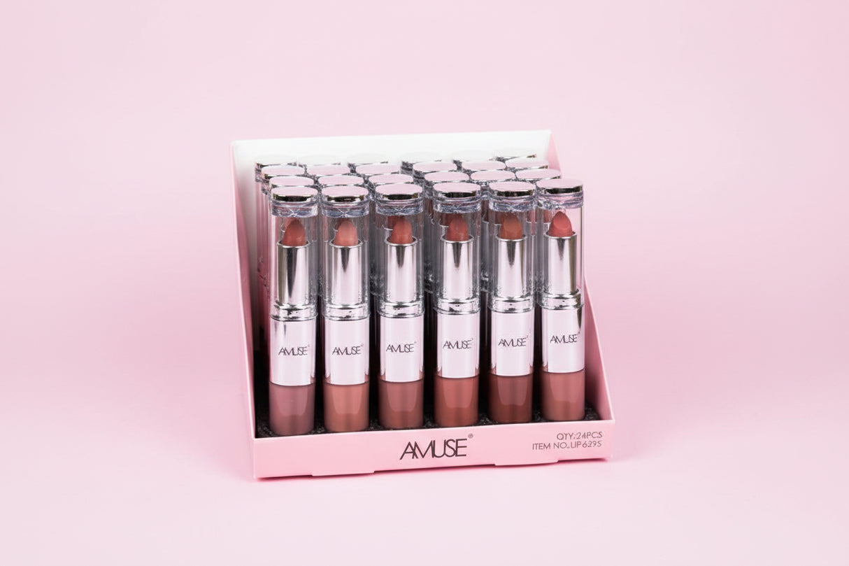 AMUSE - MATTE LIPSTICK & LIQUID LIPSTICK - 6 COLORS - DISPLAY 24PC