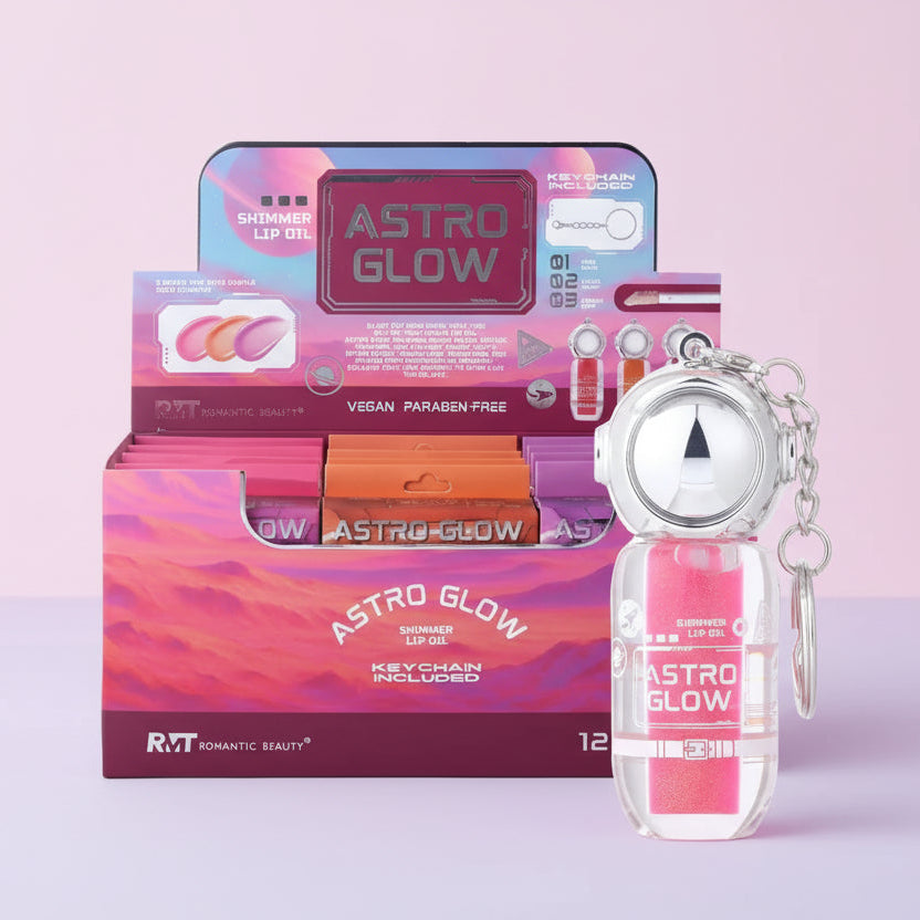 ROMANTIC BEAUTY- ASTRO GLOW- SHIMMER LIP OIL- DISPLAY(12PCS)