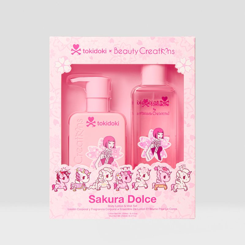 BEAUTY CREATIONS X TOKIDOKI- SAKURA DOLCE- BODY LOTION & MIST SET- 1PC