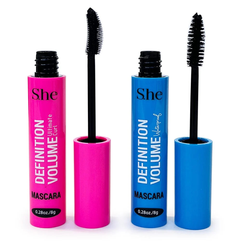 S.HE MAKEUP- DEFINITION VOLUME ULTIMATE CURL & WATERPROOF- MASCARA- 24PCS