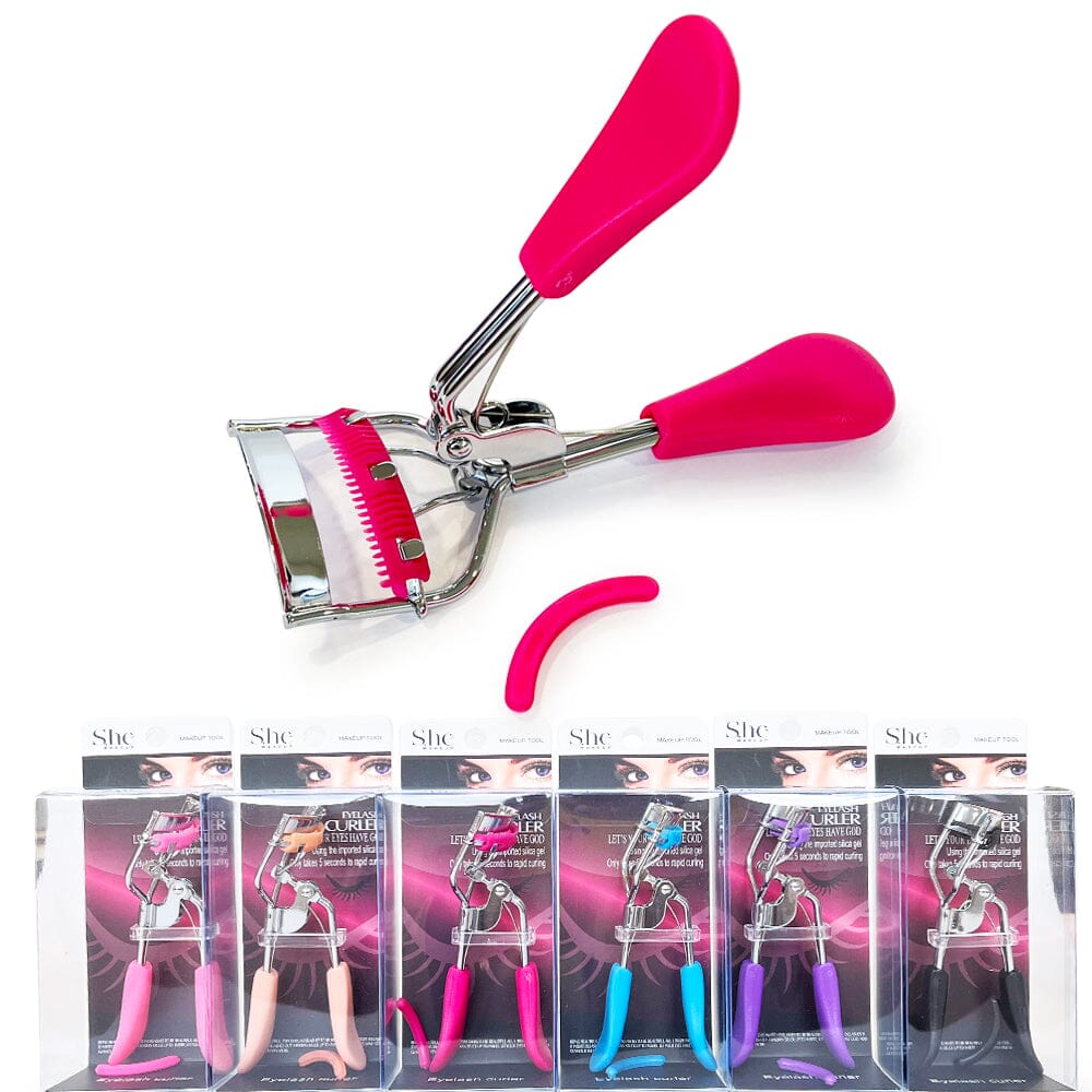 S.HE MAKEUP- EYELASH CURLER WITH BRUSH- 12PCS