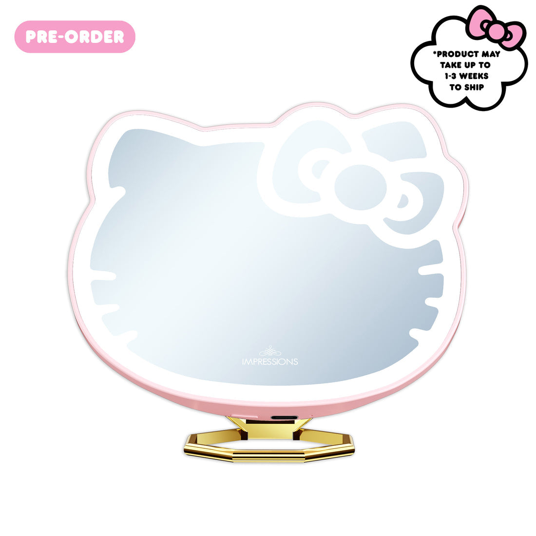 IMPRESSIONS VANITY X HELLO KITTY - LED POCKET MIRROR WITH RING STAND