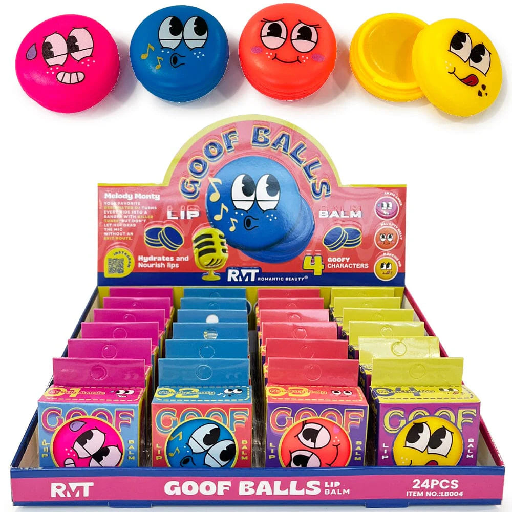 ROMANTIC BEAUTY- GOOF BALLS- LIP BALM- 24PCS