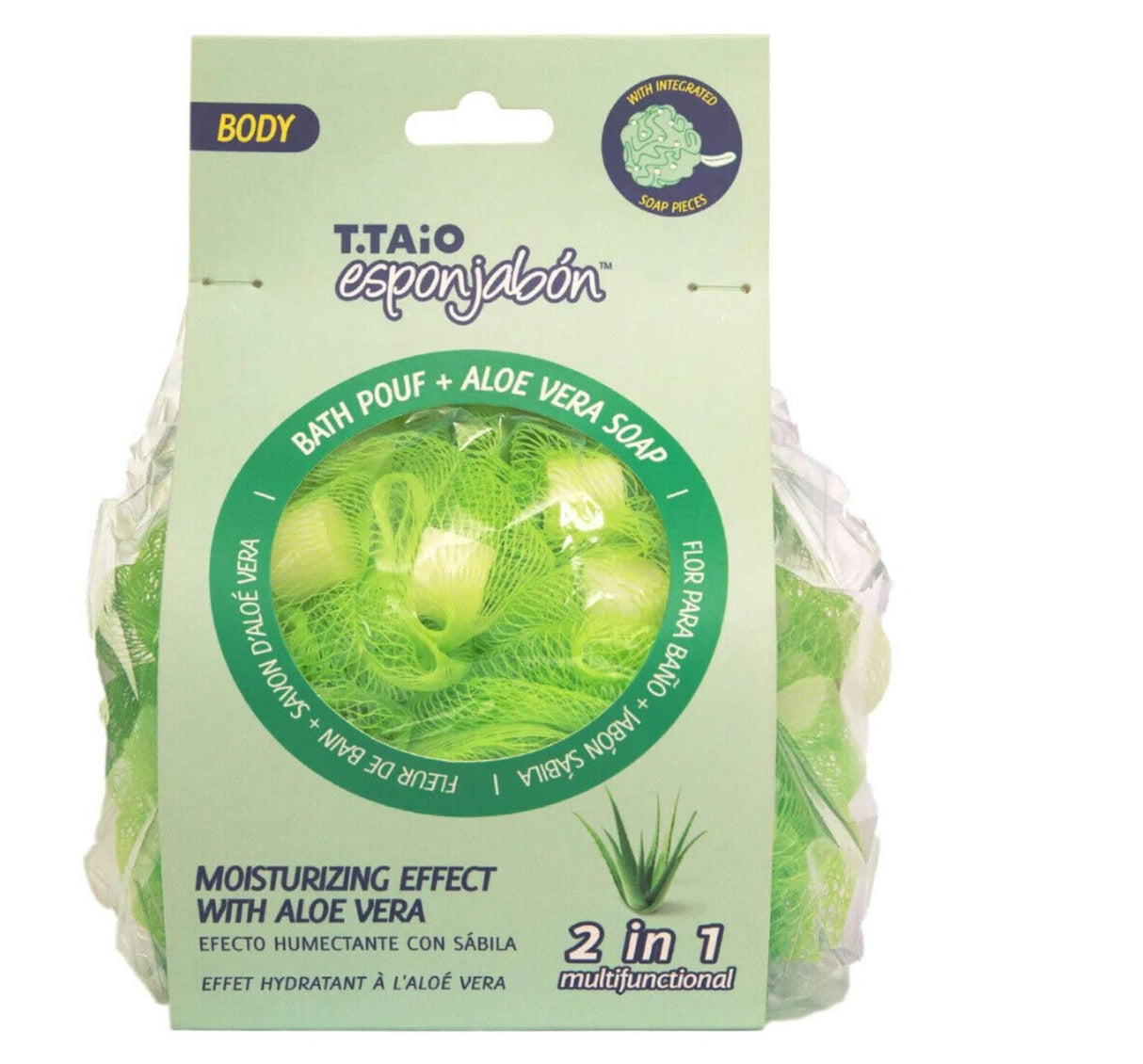 T.TAIO - ESPONJABON CORPORAL EFECTO HUMECTANTE CON SÁBILA - (1PC)
