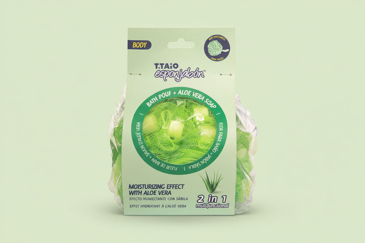 T.TAIO - ESPONJABON CORPORAL EFECTO HUMECTANTE CON SÁBILA - (1PC)