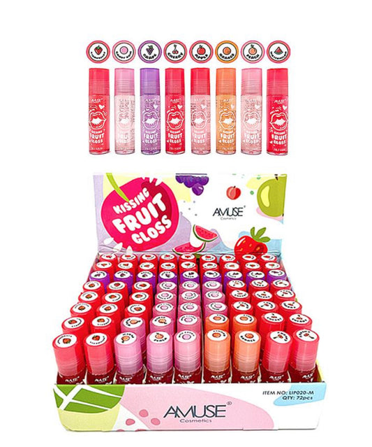 AMUSE - KISSING FRUIT GLOSS - DISPLAY 36PC OR DISPLAY 72PC
