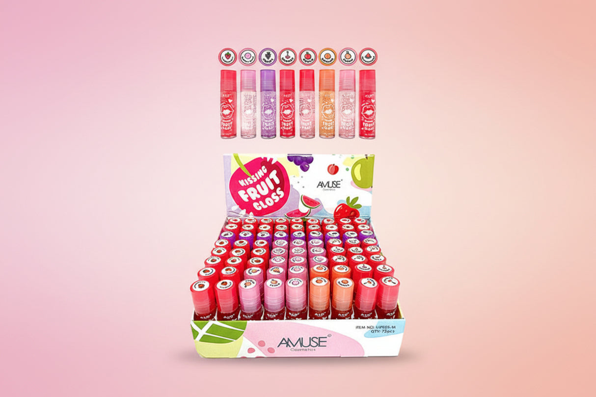 AMUSE - KISSING FRUIT GLOSS - PRÉSENTOIR 36PC OU PRÉSENTOIR 72PC