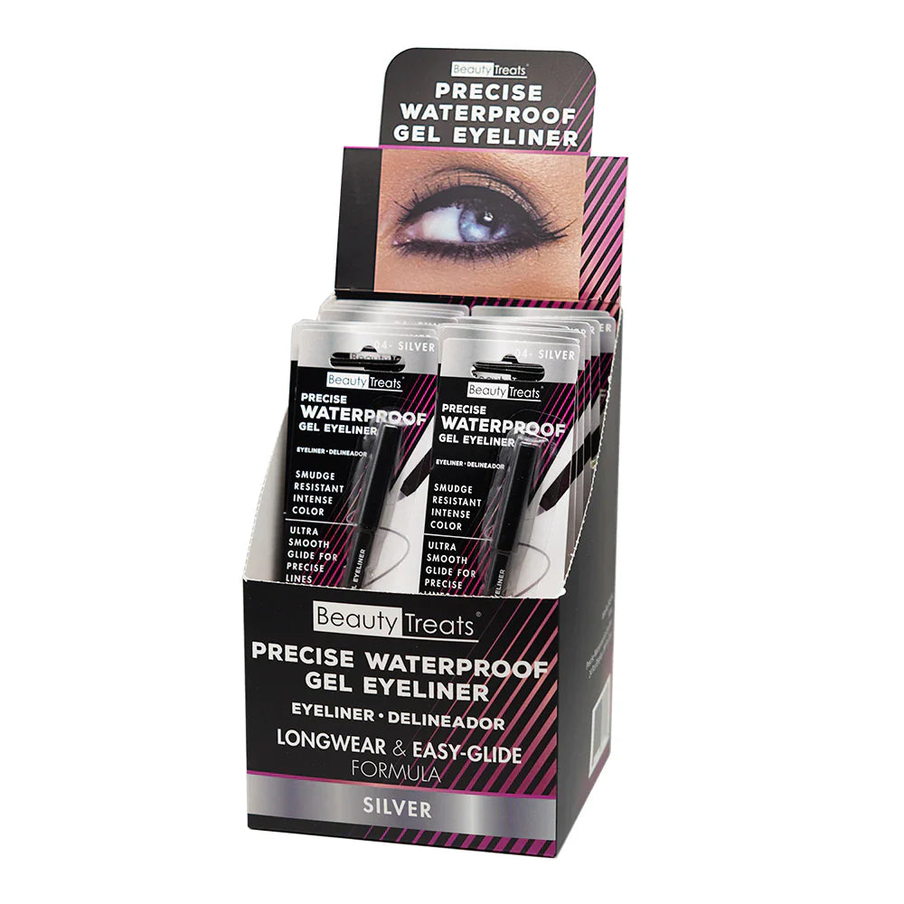 BEAUTY TREATS - PRECISE WATERPTOOF GEL EYELINER SILVER - 24 PCS