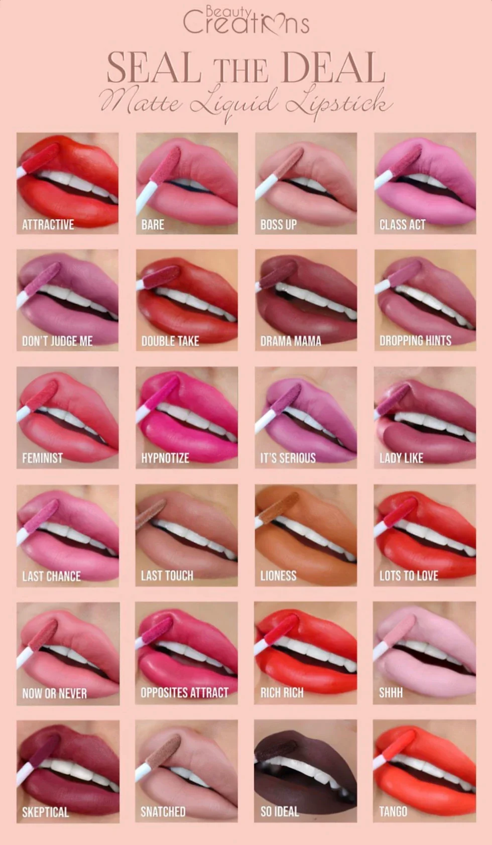 BEAUTY CREATIONS - SEAL THE DEAL LIPSTICK - DISPLAY