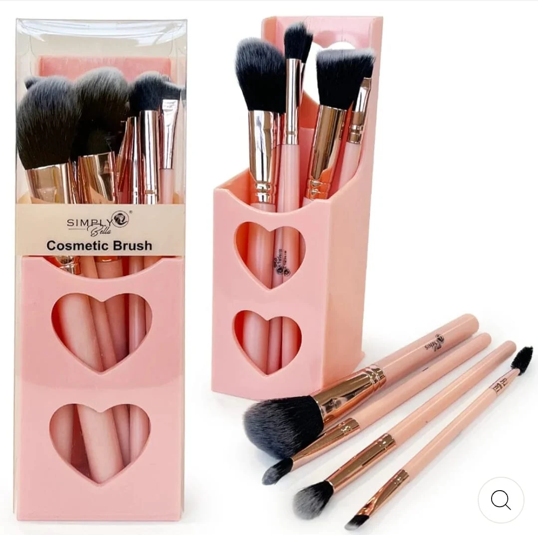 SIMPLY BELLA - MAKEUP BRUSH SET WITH ACRYLIC CASE - (3SET)(EACH COLOR)