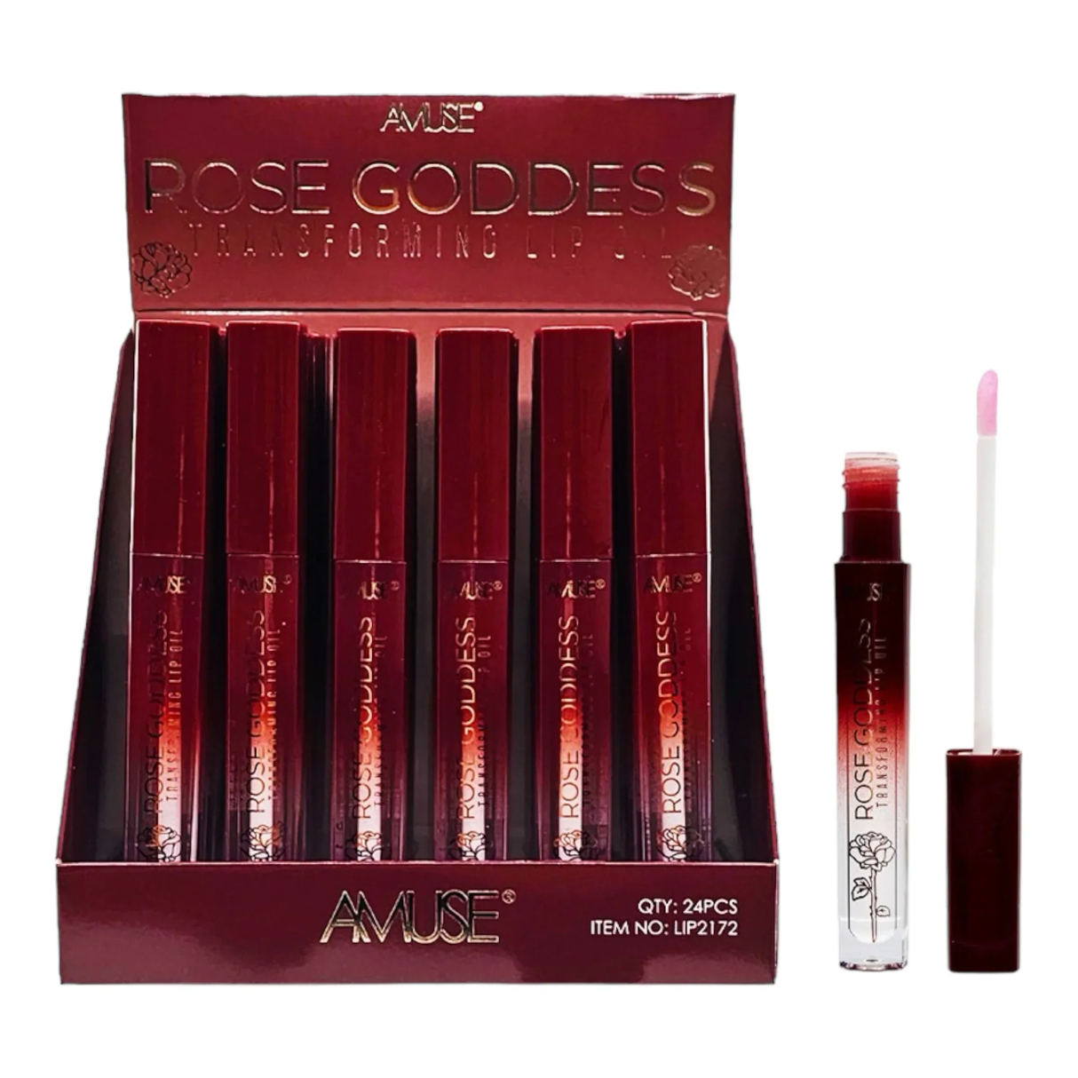 AMUSE- ROSE GODDESS - LIP OIL- DISPLAY (24PCS)