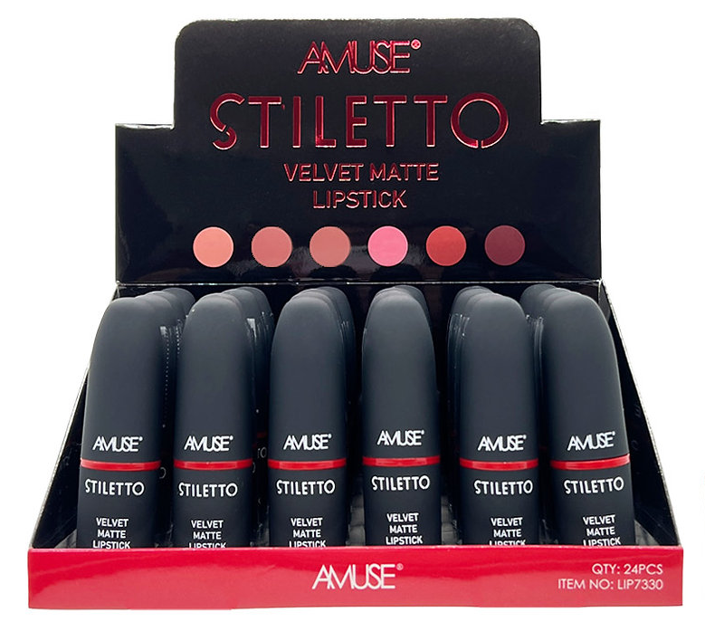 AMUSE - STILETTO VELVET MATTE LIPSTICK- DISPLAY (24PCS)