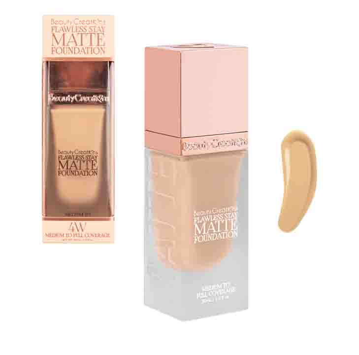 BEAUTY CREATIONS- FLAWLESS STAY MATTE LIQUID FOUNDATION- (18 COLORS DISPLAY)