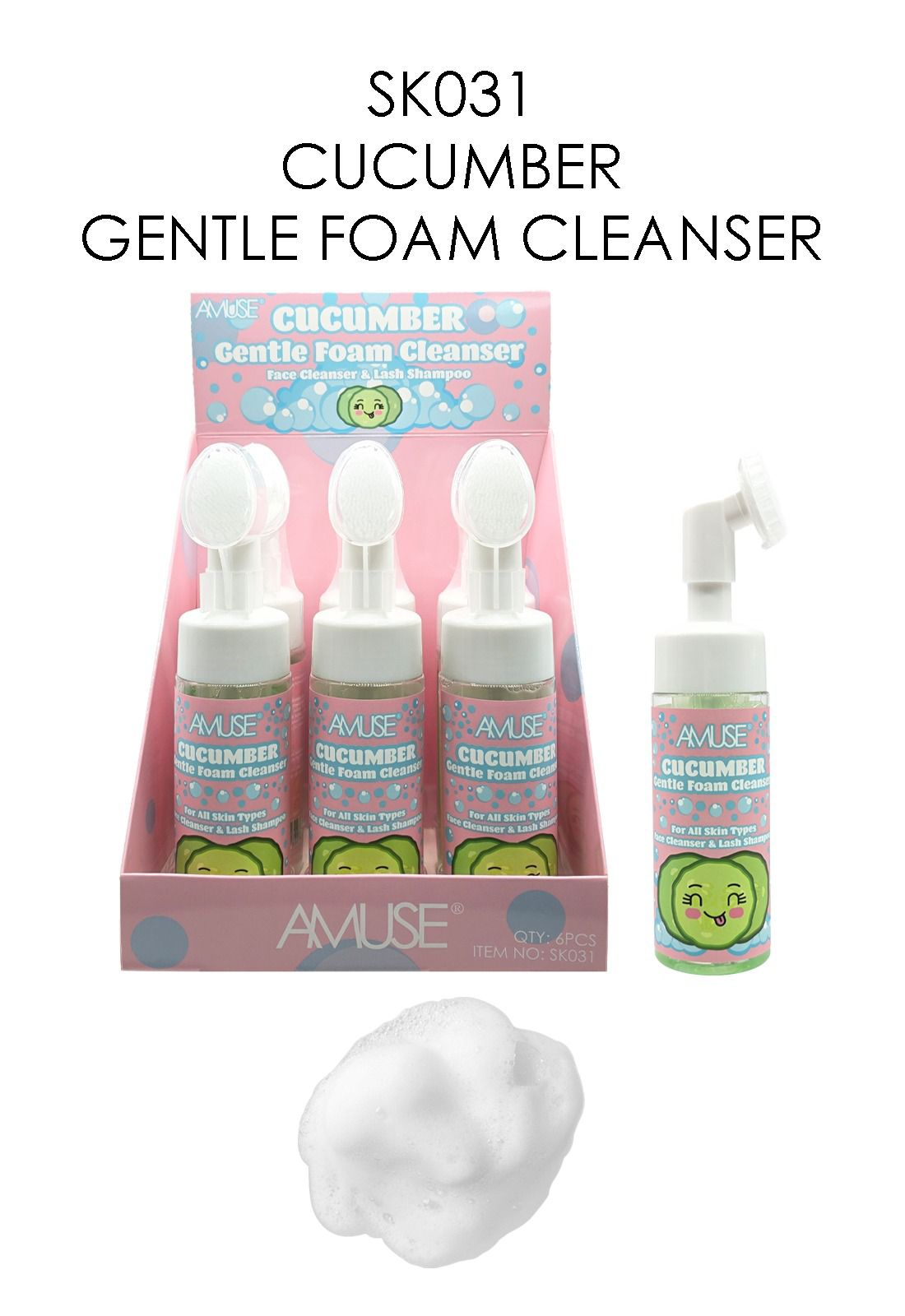 AMUSE - CUCUMBER GENTLE FOAM CLEANSER - DISPLAY (6PCS)