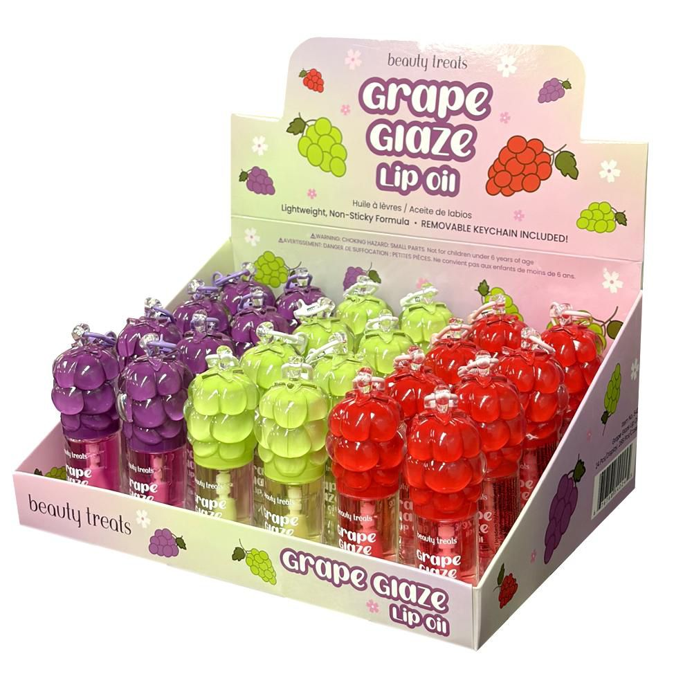BEAUTY TREATS - GRAPE GLAZE LIP OIL - DISPLAY (24PCS)