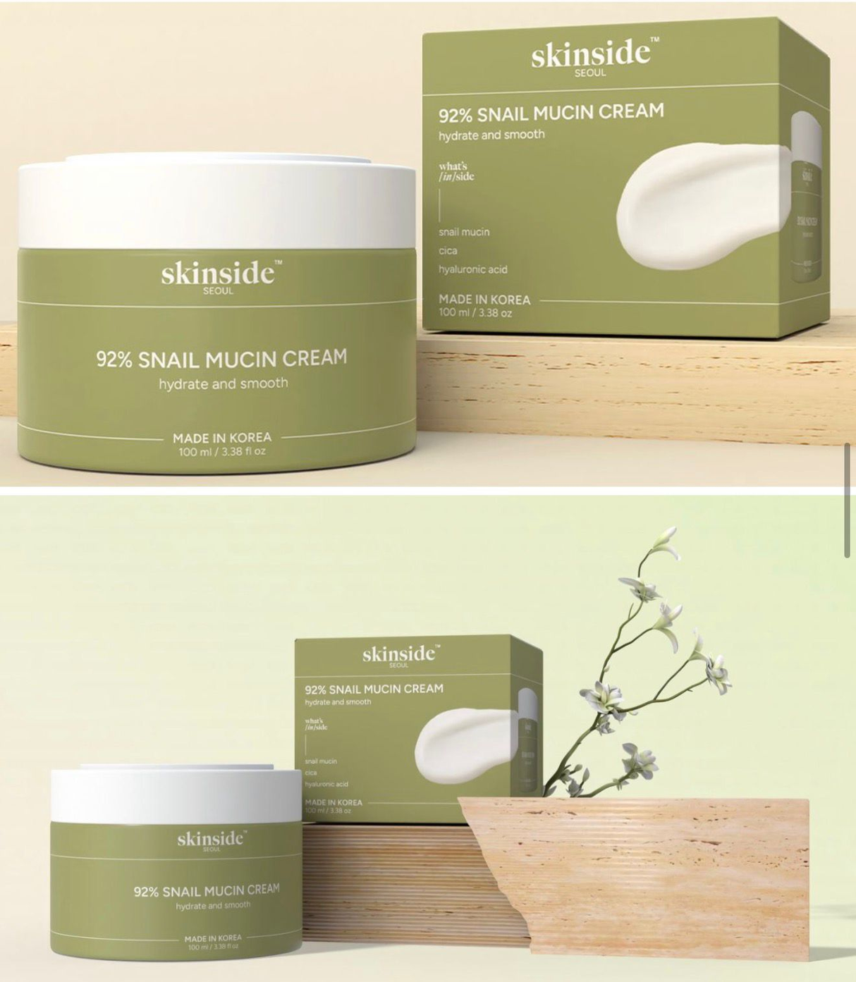 SKINSIDE SEOUL - 92% SNAIL MUCIN CREAM - (1PC)