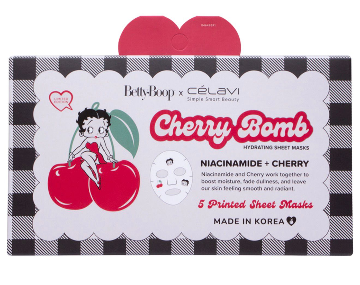 CÉLAVI - BETTY BOOP CHERRY BOMB HYDRATING SHEET MASKS 1 PACK (5 SHEETS) - (1PC)