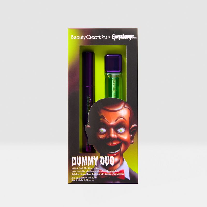 BEAUTY CREATIONS X GOOSEBUMPS- DUMMY DUO- PH CHEEK & LIP OIL + GLITTER LIP BALM-1PC