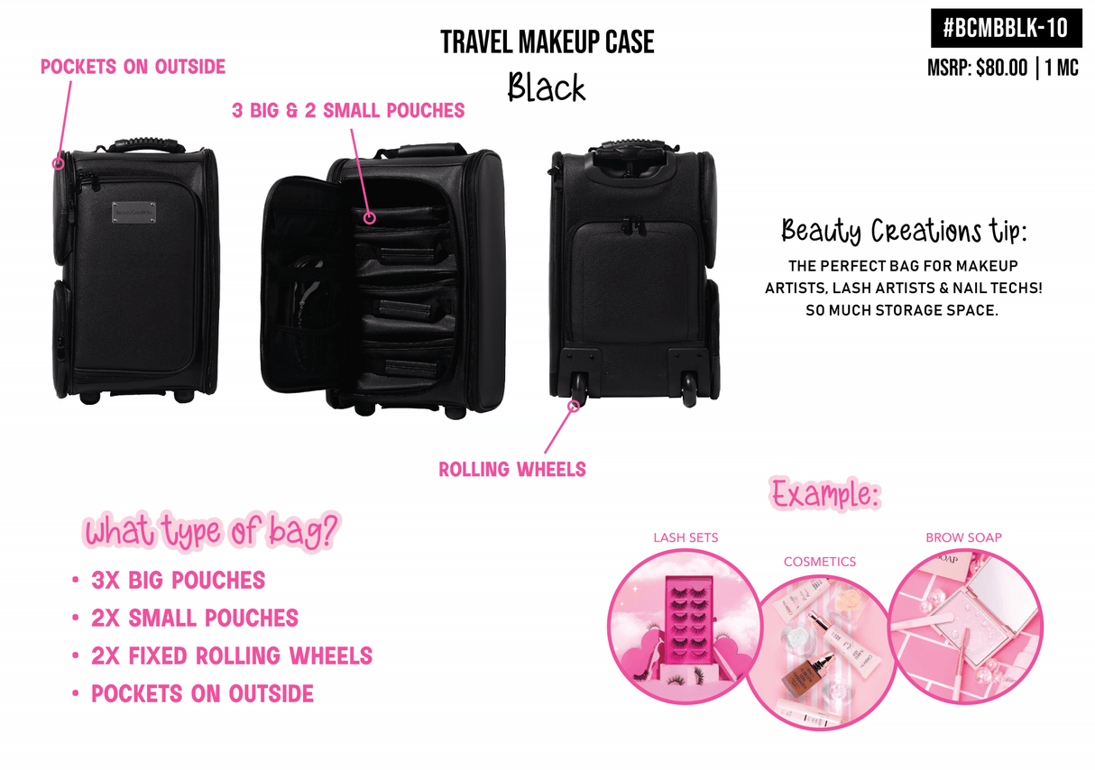 BEAUTY CREATIONS  - ESTUCHE DE MAQUILLAJE DE VIAJE