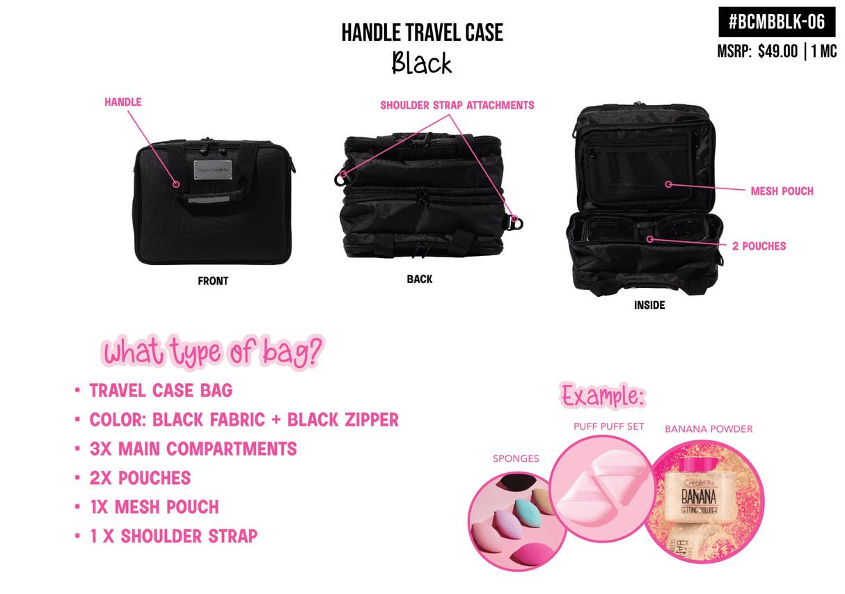 BEAUTY CREATIONS - HANDLE TRAVEL CASE
