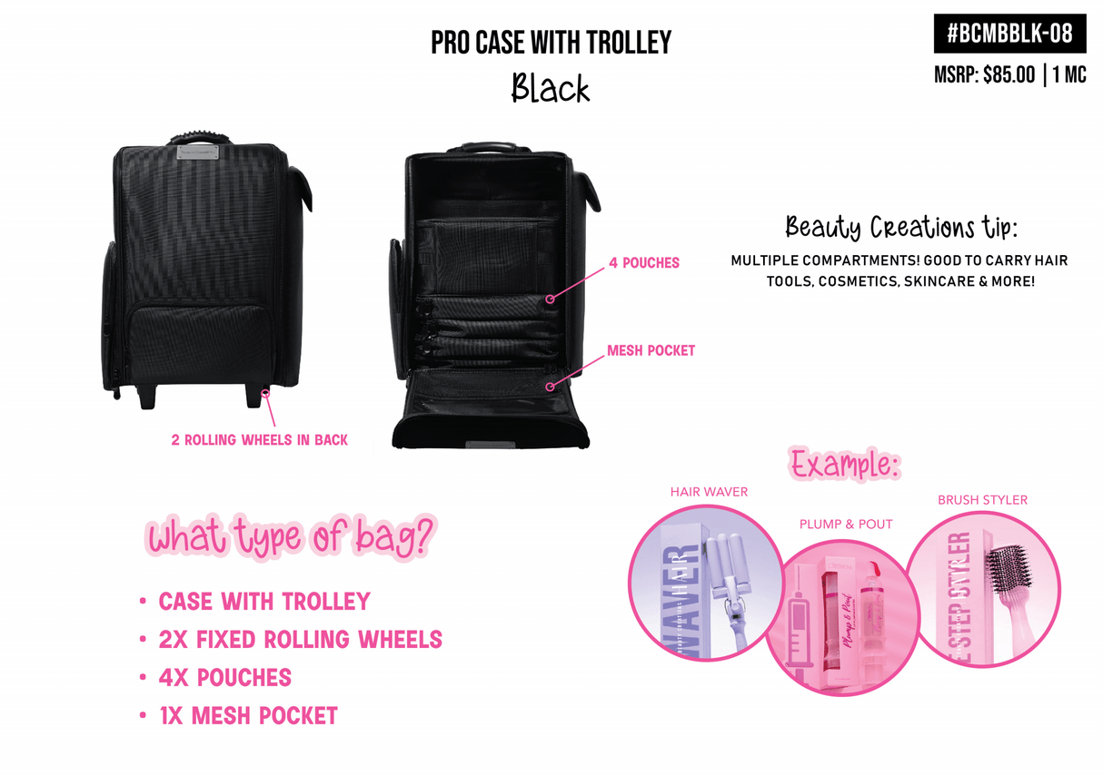 BEAUTY CREATIONS - PRO CASE WITH TROLLEY