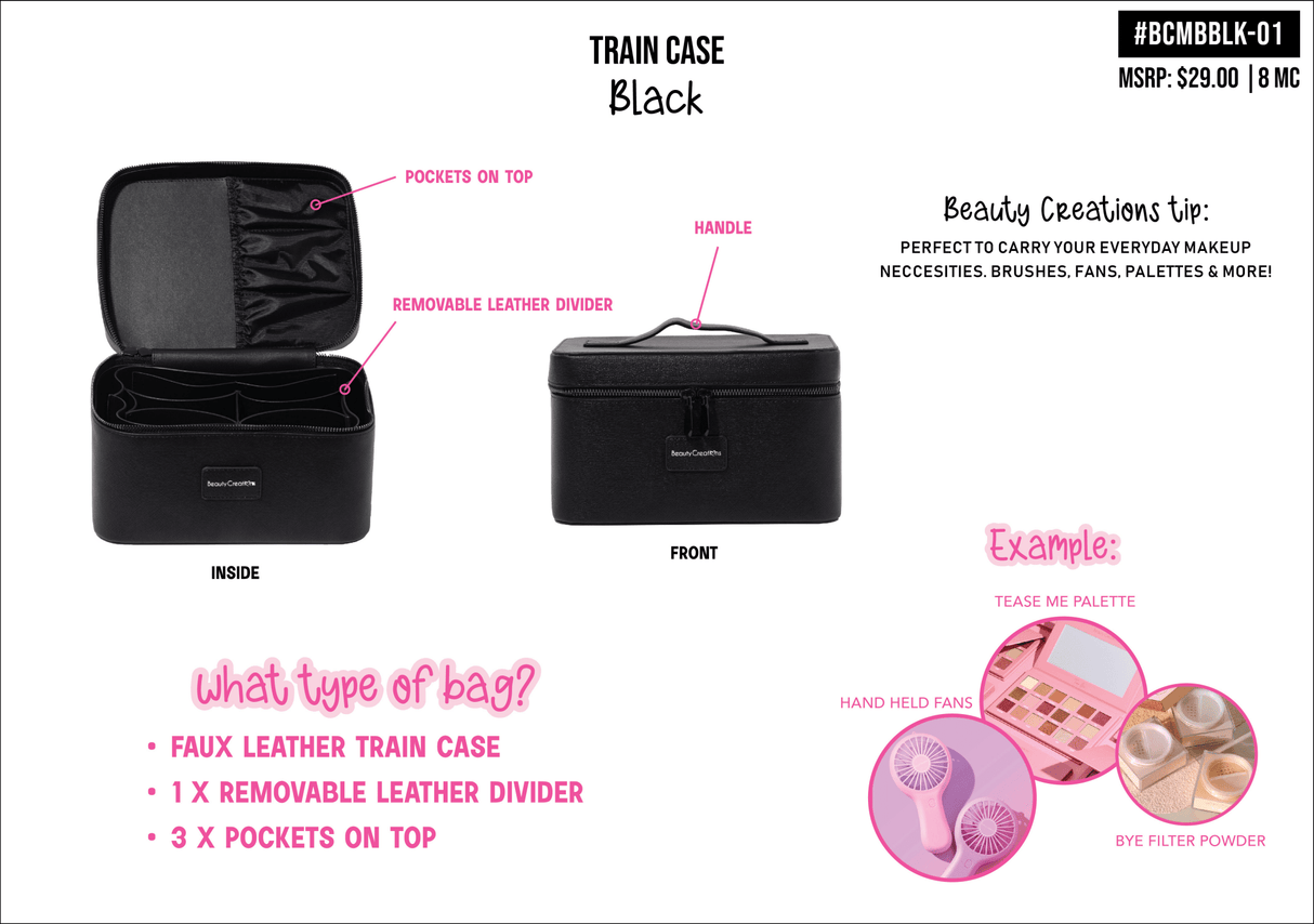 BEAUTY CREATIONS - TRAIN CASE- 1PC