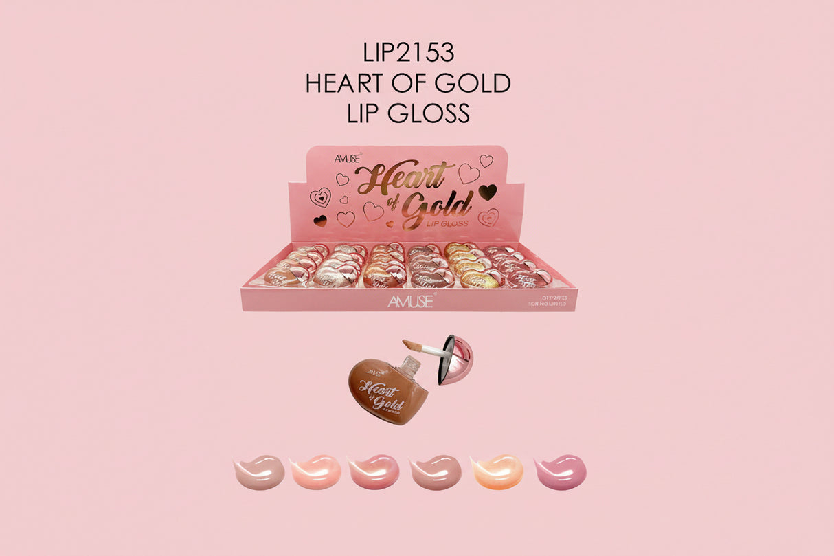AMUSE- HEART OF GOLD- LIPGLOSS- (24PCS)