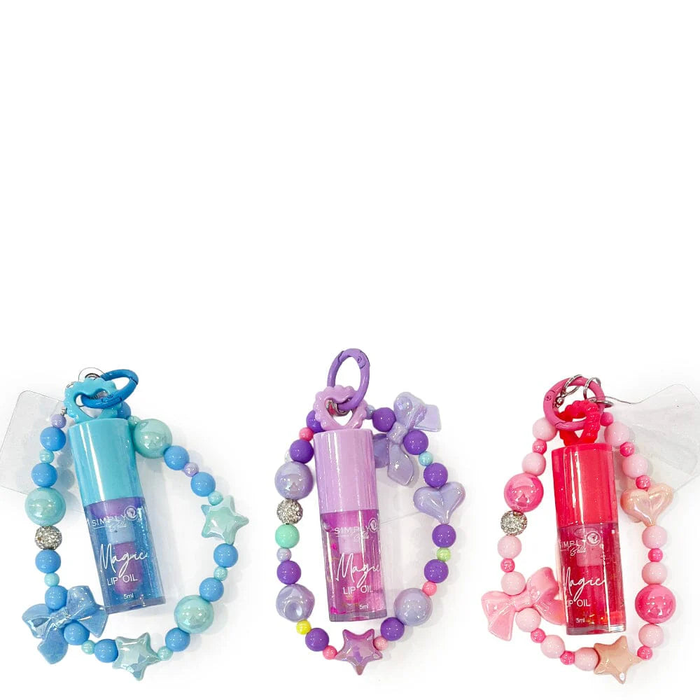 SIMPLY BELLA- MAGIC LIP OIL WITH BEAD CHARM- 24PCS