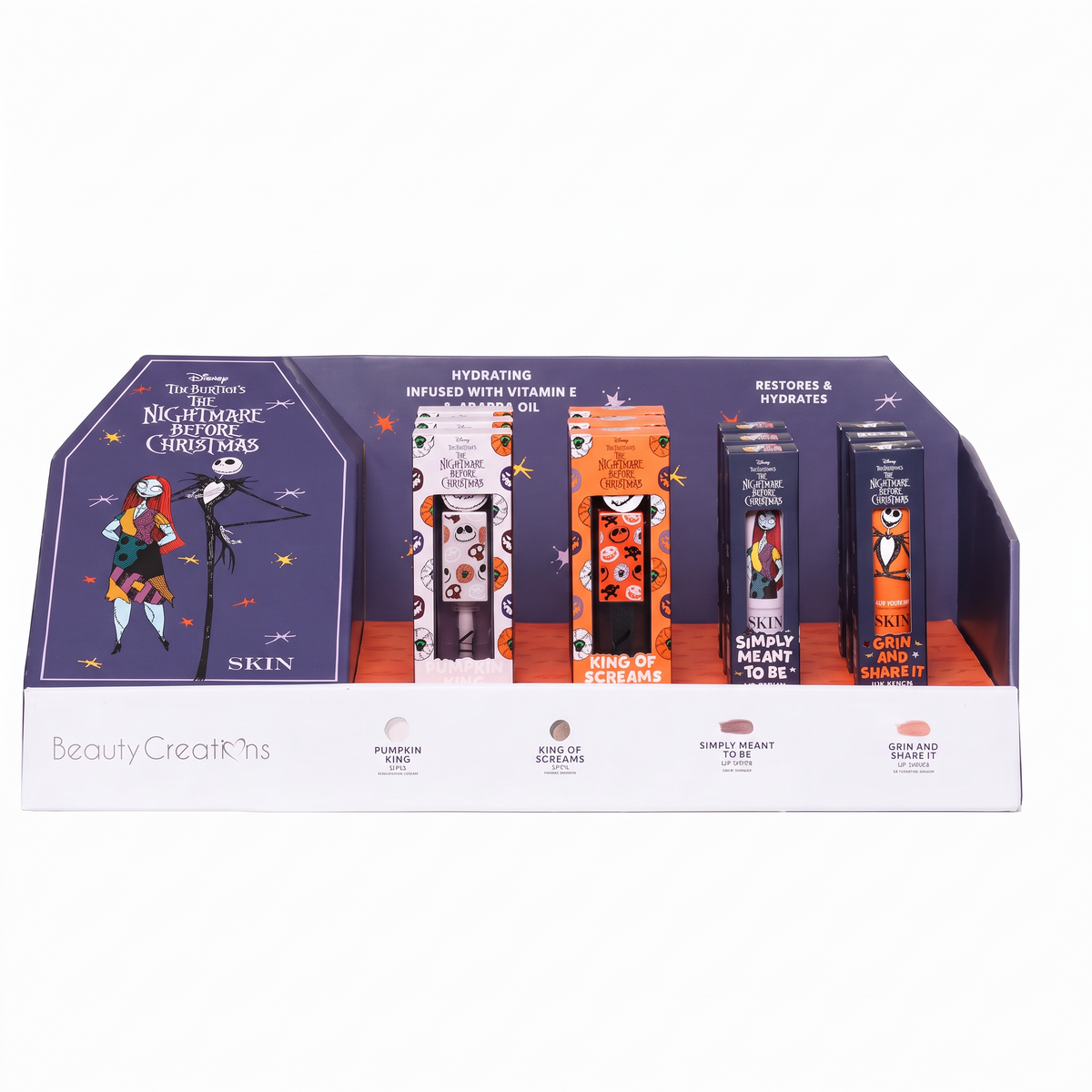 BEAUTY CREATIONS X TIM BURTON'S THE NIGHT BEFORE CHRISTMAS- DISPLAY 12PCS