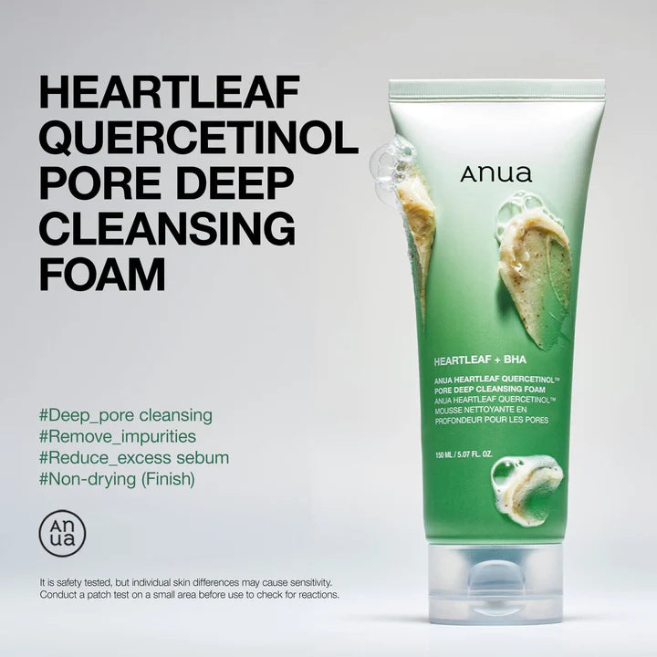 ANUA - HEARTLEAF QUERCETINOL PORE DEEP CLEANSING FOAM - (1PC)
