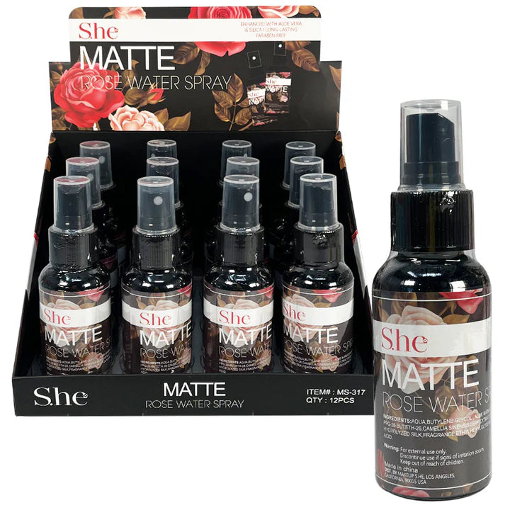 S.HE MAKEUP- MATTE ROSE WATER SPRAY- (12PCS)