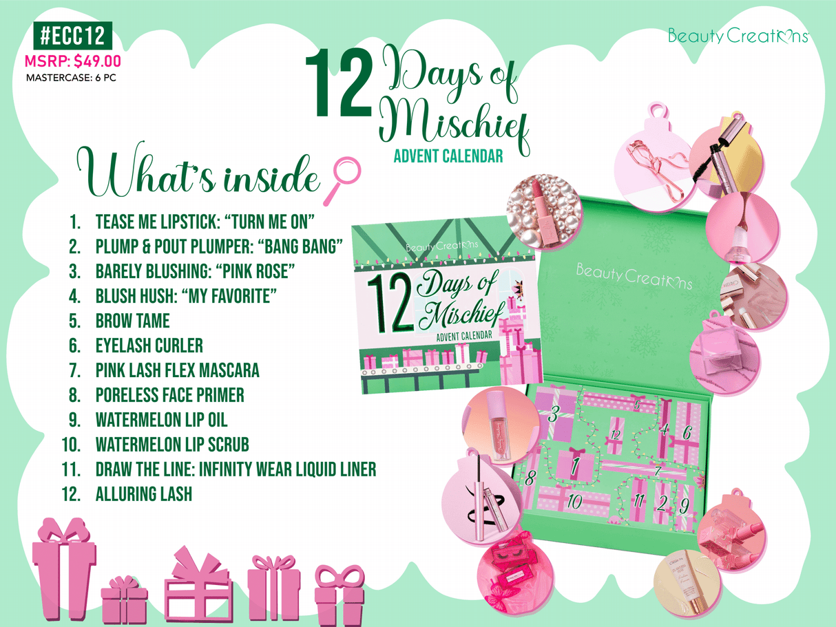 BEAUTY CREATIONS - CALENDRIER DE L'AVENT 12 JOURS DE MESCHIEF (1PC)