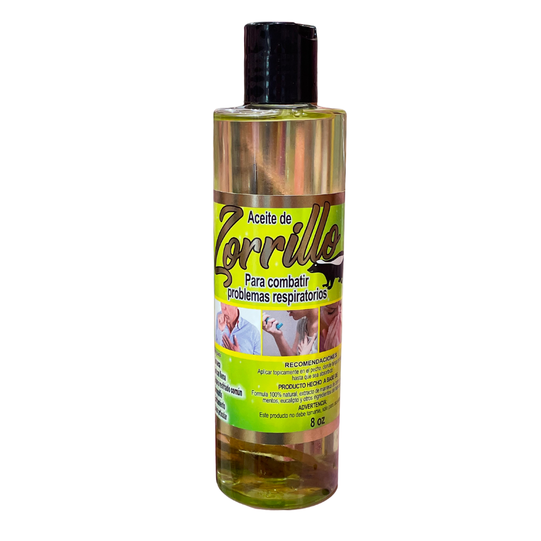 ACEITE DE ZORRILLO PARA COMBATIR PROBLEMAS RESPIRATORIOS - 8 OZ