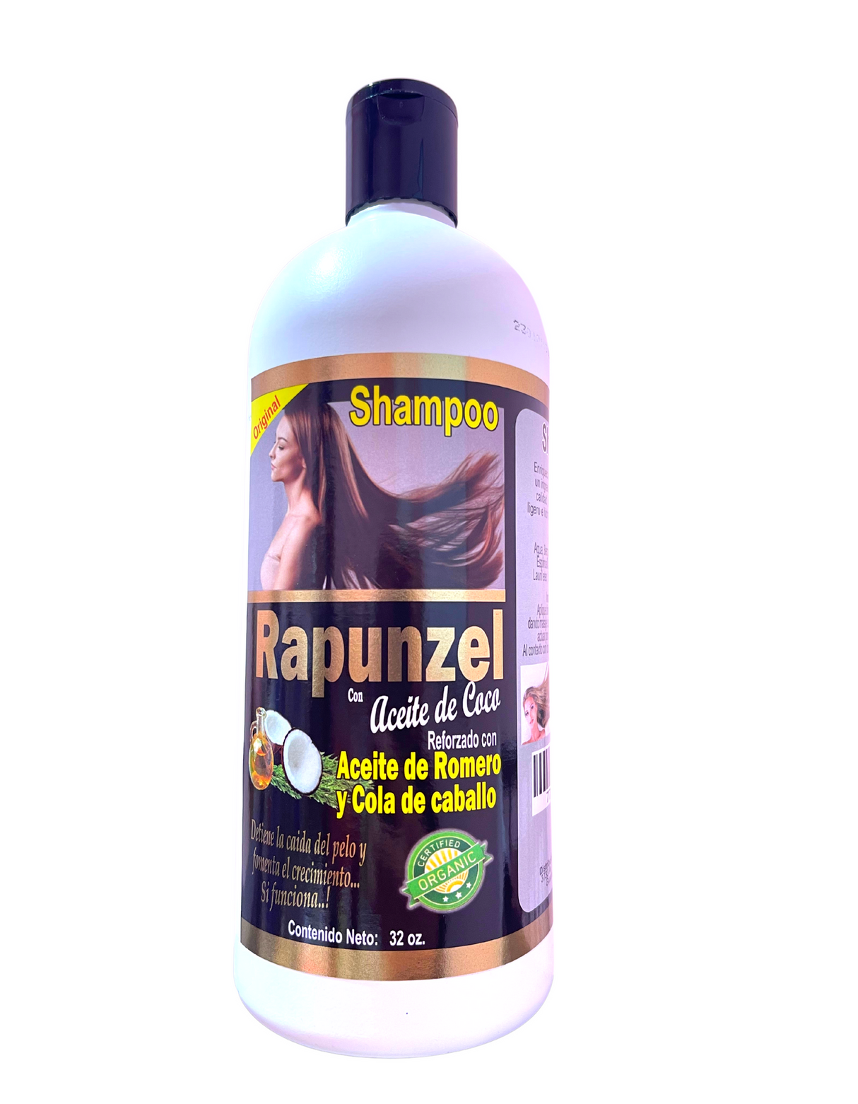 SHAMPOOING RAPUNZEL CON ACEITE DE COCO REFORZADO CON ACEITE DE ROMERO ET COLA DE CABALLO 32oz (1PC)