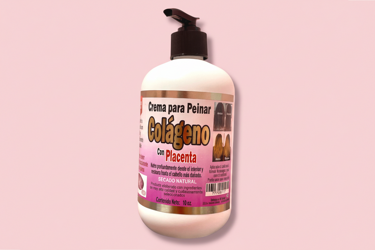 CREMA PARA PEINAR COLAGENO CON PLACENTA 10 0Z