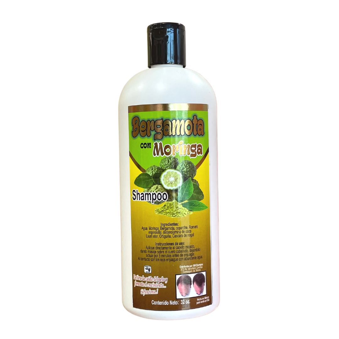 SHAMPOO CON BERGAMOTA REFORZADO CON KERATINA Y MORINGA (1PC)