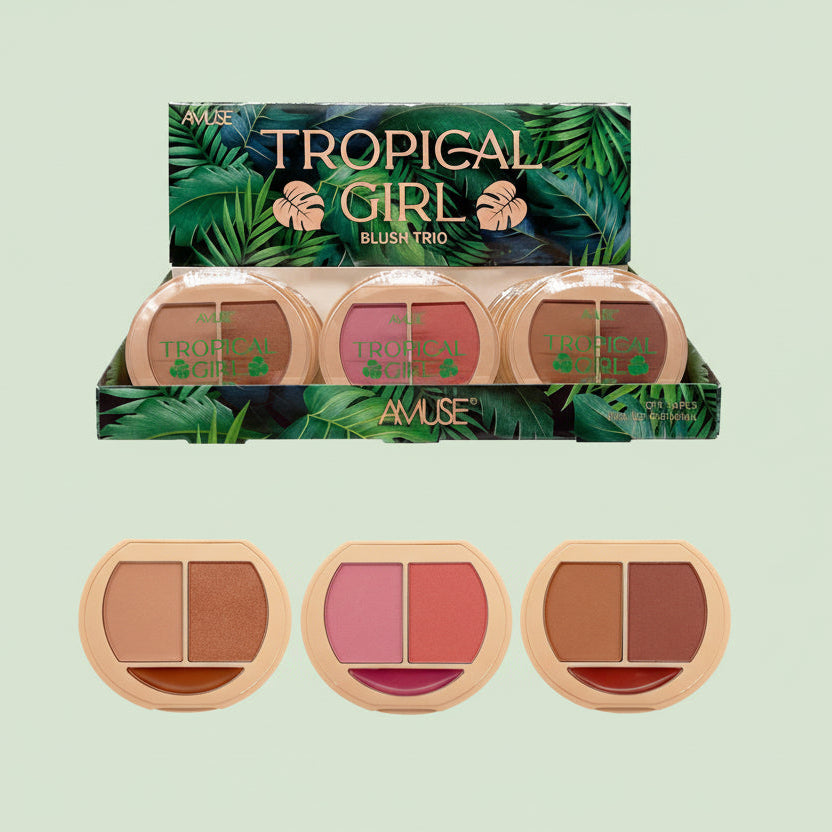 AMUSE - TROPICAL GIRL BLUSH TRIO DISPLAY (24PCS)