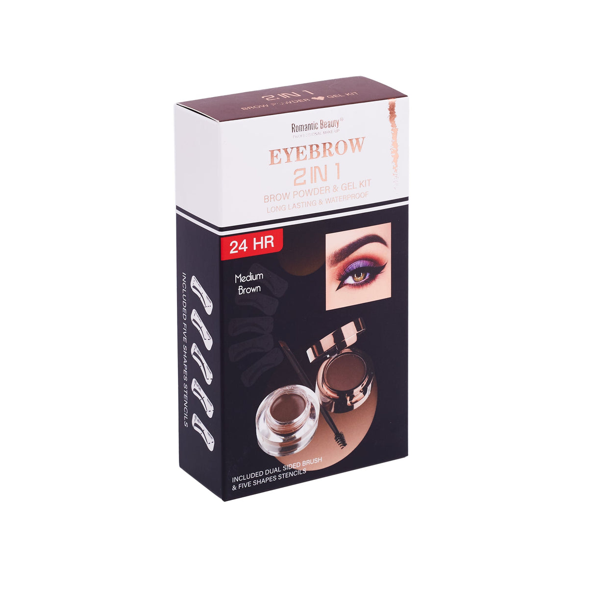 ROMANTIC BEAUTY - GEL À SOURCILS + POUDRE - 3 TEINTES (12PCS DISP)