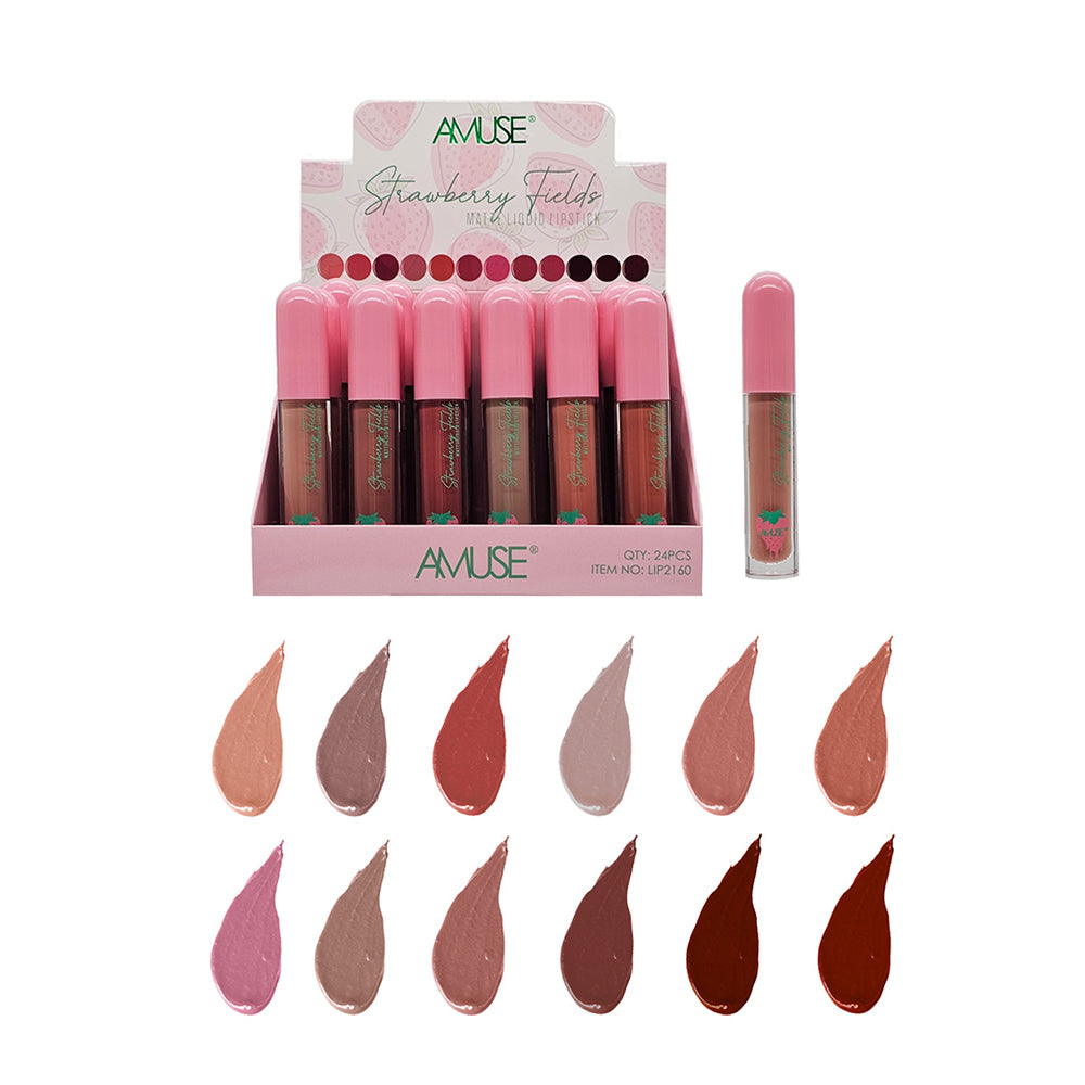 AMUSE - STRAWBERRY FIELDS - MATTE LIQUID LIPSTICK - 24 PC