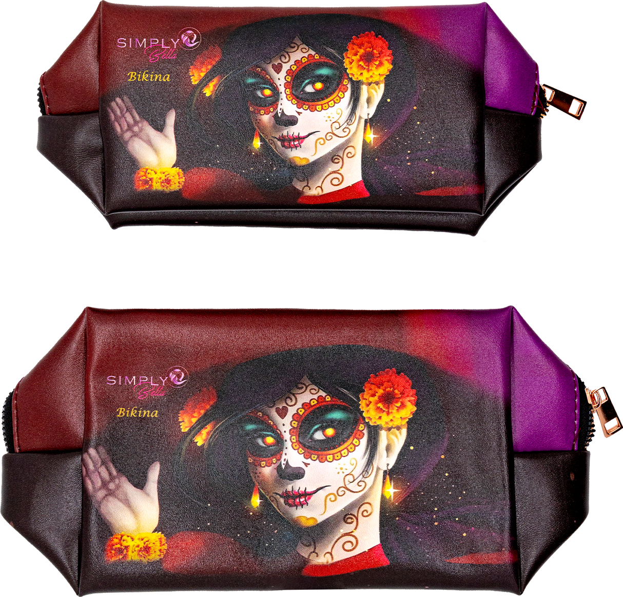 SIMPLY BELLA - NECESER DE MAQUILLAJE BIKINA GRANDE Y MEDIANO - SET 2 BOLSAS